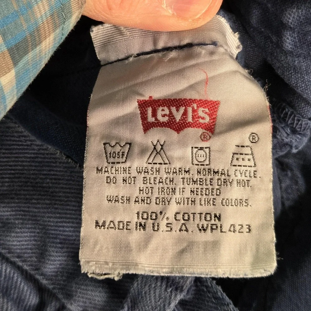 VTG Levis 501 Jeans Mens Navy Blue‎ Med Wash Made USA Button Fly Fits 28x30